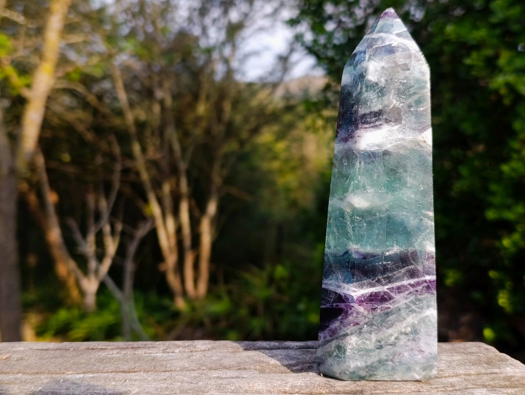 Polished Watermelon Fluorite Display Crystal x 1 From Uis, Namibia
