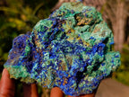Natural Large Azurite with Malachite Cabinet Specimen x 1 From Jakka Mine, Congo