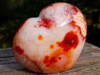 Polished Large Spotty Carnelian Gemstone Heart x 1 From Madagascar