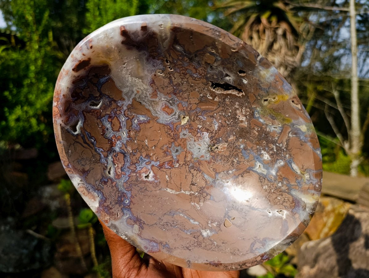 Polished Camouflage Brecciated Ocean Jasper Bowl x 1 From Madagascar
