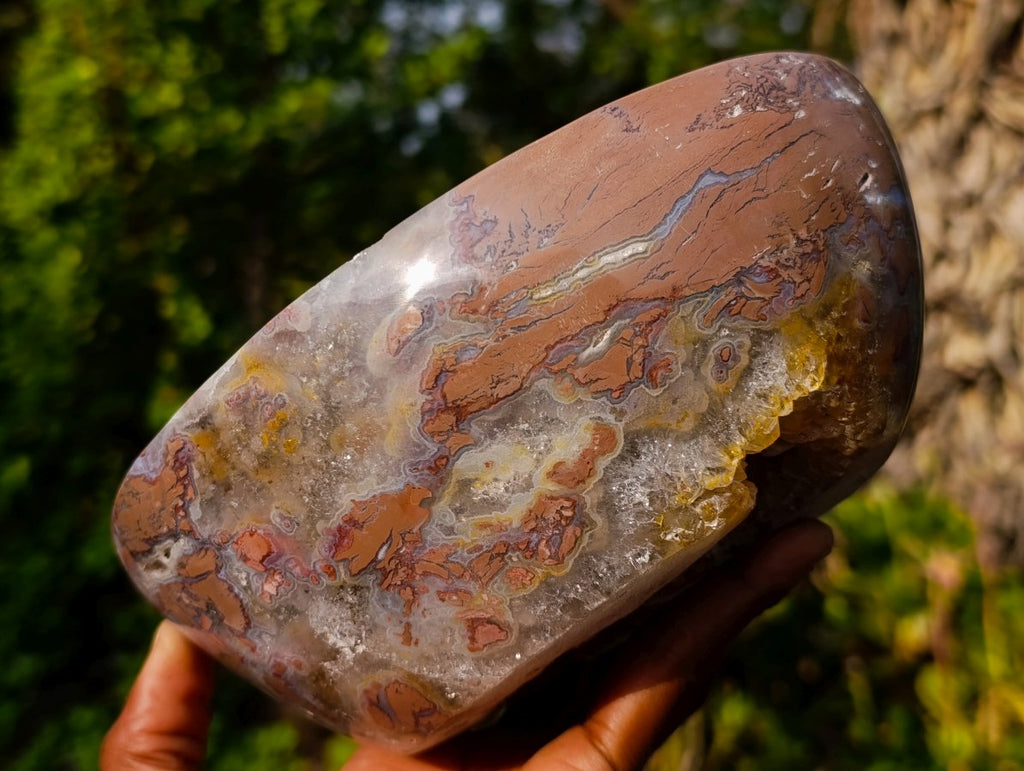 Polished Camouflage Brecciated Ocean Jasper Bowl x 1 From Madagascar