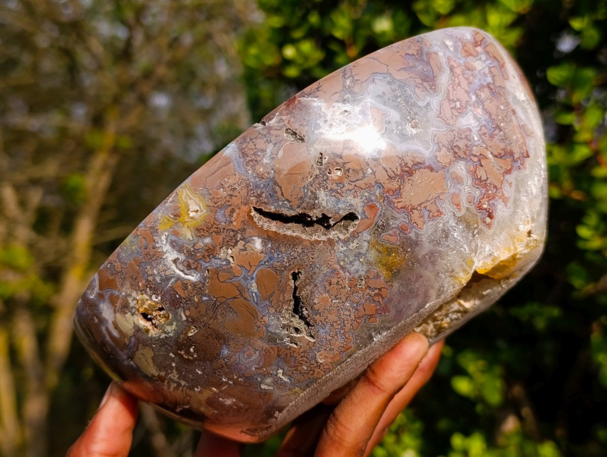 Polished Camouflage Brecciated Ocean Jasper Bowl x 1 From Madagascar