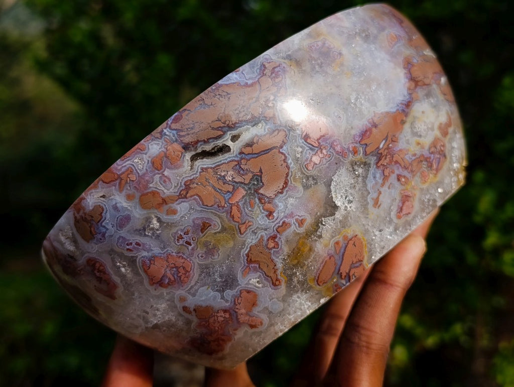 Polished Camouflage Brecciated Ocean Jasper Bowl x 1 From Madagascar