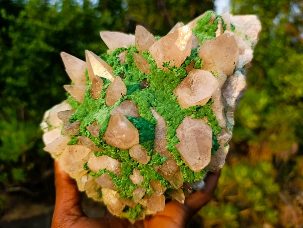 Natural Large Kolwezite Coated Dog Tooth Calcite Specimen x 1 From Mashamba West Mine, Congo