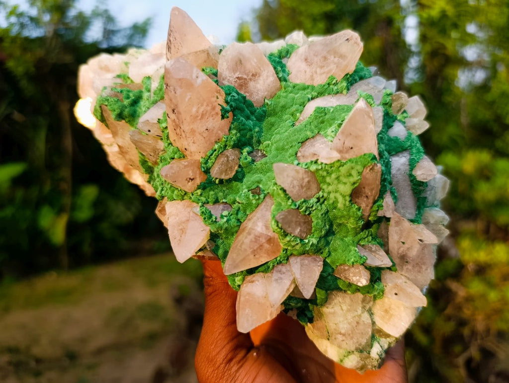 Natural Large Kolwezite Coated Dog Tooth Calcite Specimen x 1 From Mashamba West Mine, Congo
