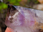 Polished Smokey Amethyst Window Quartz Crystal with Enhydro x 1 From Akansobe Madagascar