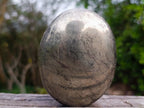 Polished Basalt and Pyrite Pharaoh Stone Palm Stone x 1 From Iron Duke Mine, Zimbabwe