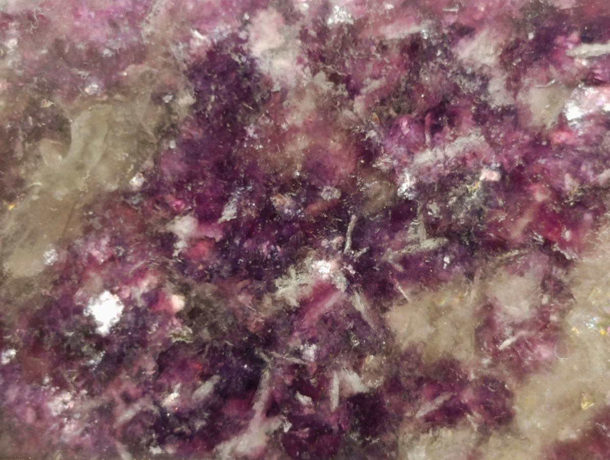 Polished Deep Purple Lepidolite Display Crystal with Smokey Quartz x 1 From Madagascar