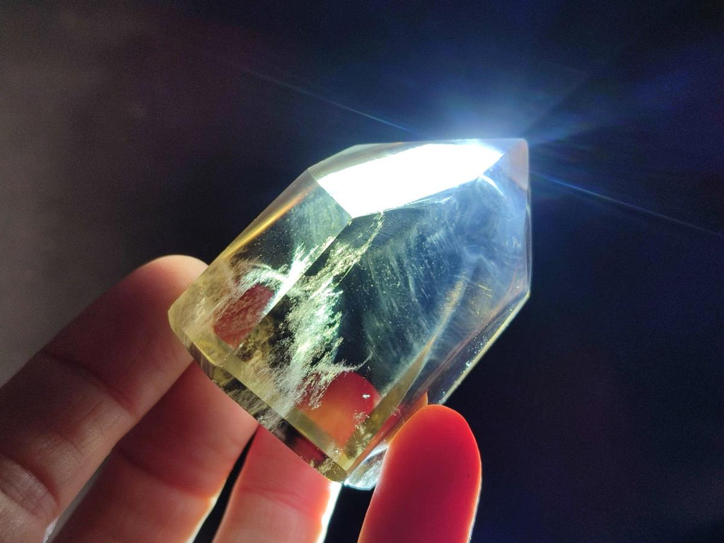 Polished Smokey Phantom Optic Clear Citrine Crystal x 1 From Madagascar
