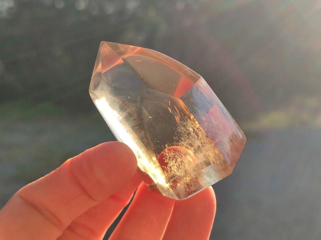 Polished Smokey Phantom Optic Clear Citrine Crystal x 1 From Madagascar