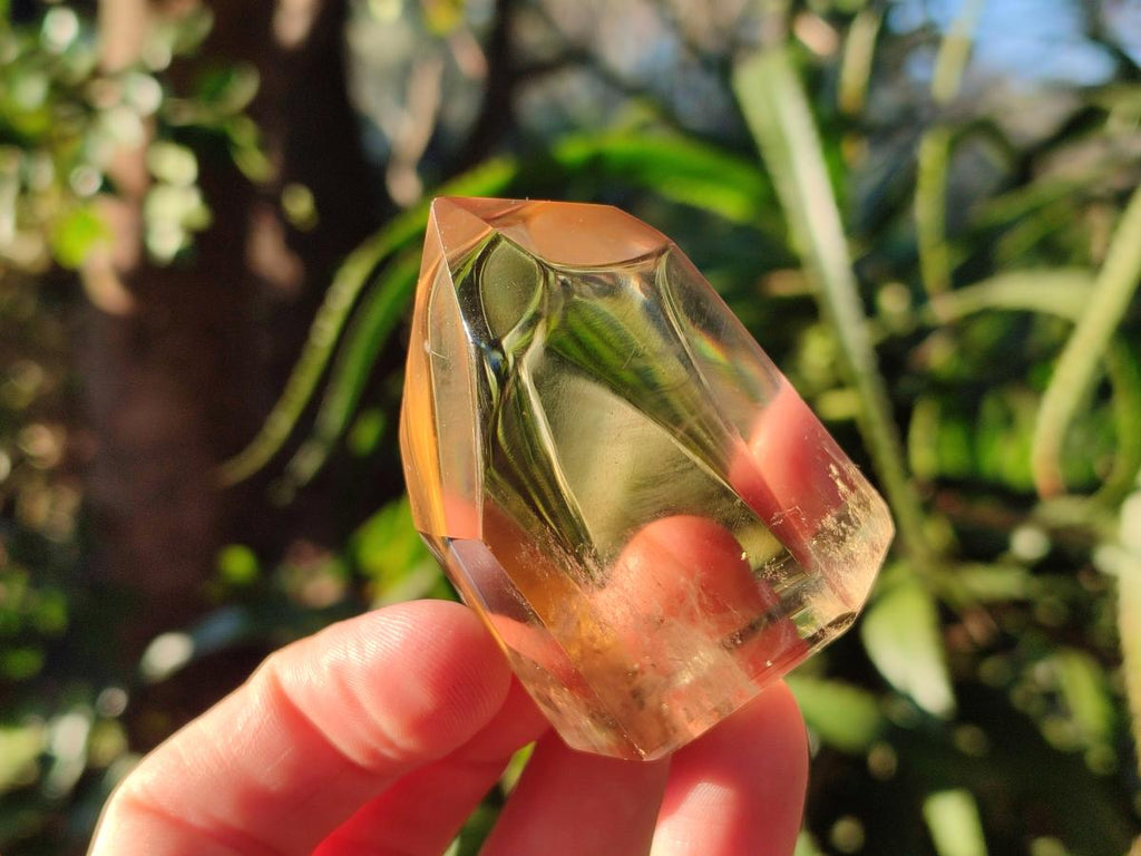Polished Smokey Phantom Optic Clear Citrine Crystal x 1 From Madagascar