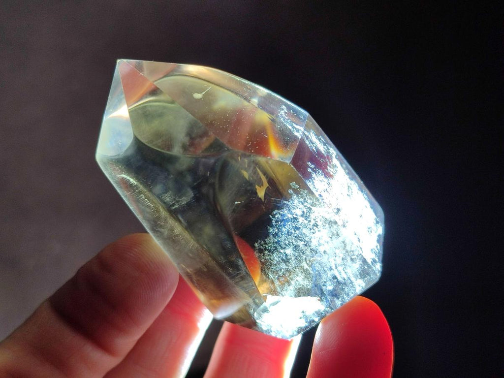 Polished Smokey Phantom Optic Clear Citrine Crystal x 1 From Madagascar