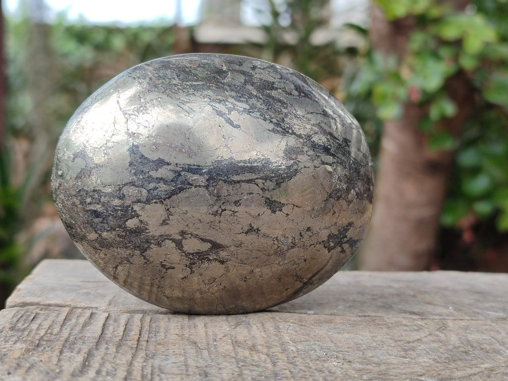 Polished Basalt and Pyrite Pharaoh Stone Free Form x 1 From Iron Duke Mine, Zimbabwe