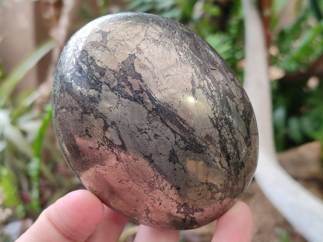 Polished Basalt and Pyrite Pharaoh Stone Free Form x 1 From Iron Duke Mine, Zimbabwe