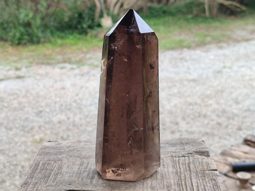 Polished Large Smokey Morion Quartz Crystal x 1 From Madagascar