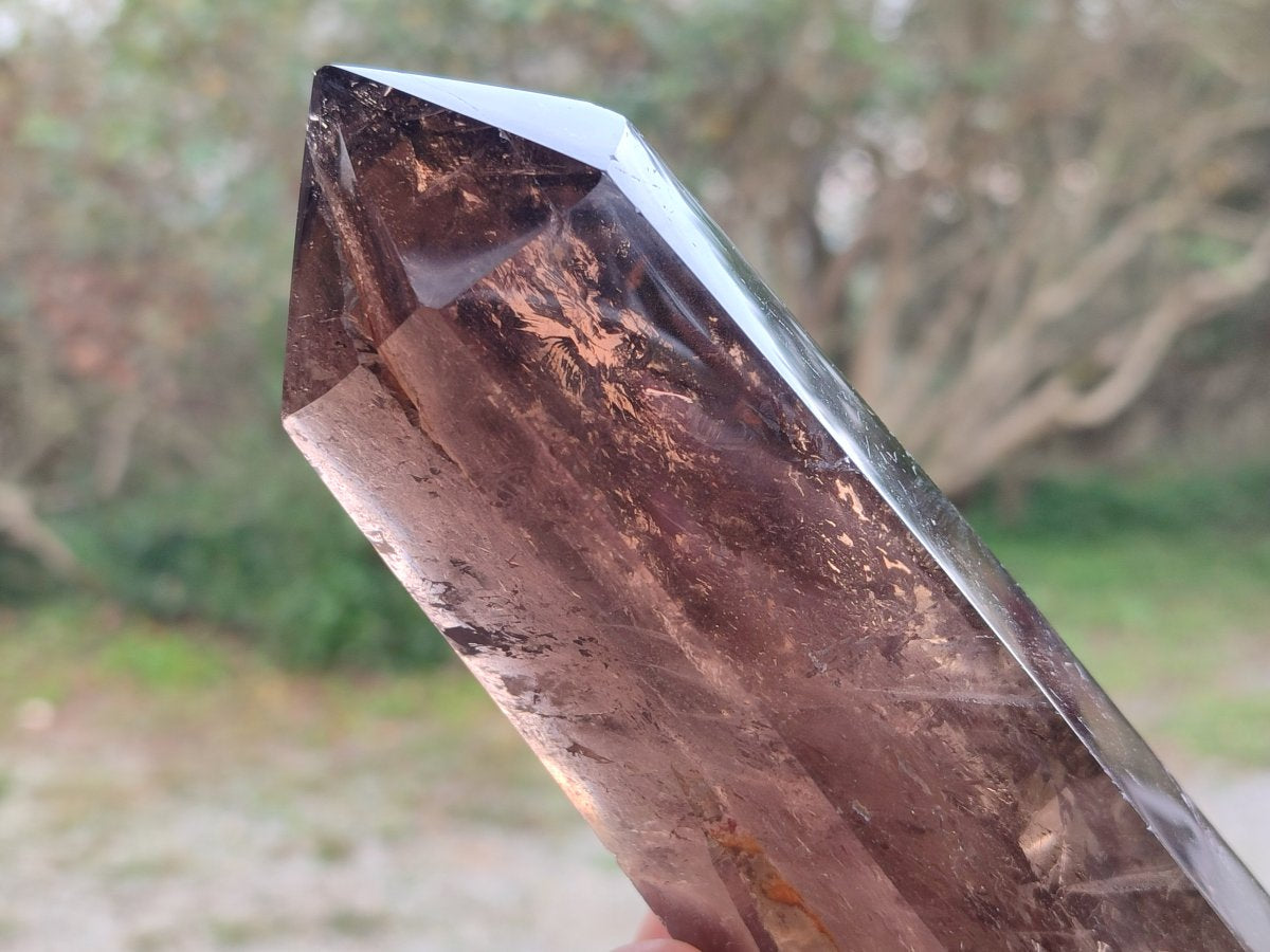 Polished Large Smokey Morion Quartz Crystal x 1 From Madagascar
