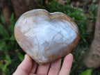 Polished Large Pearly Moonstone Gemstone Heart x 1 From Madagascar