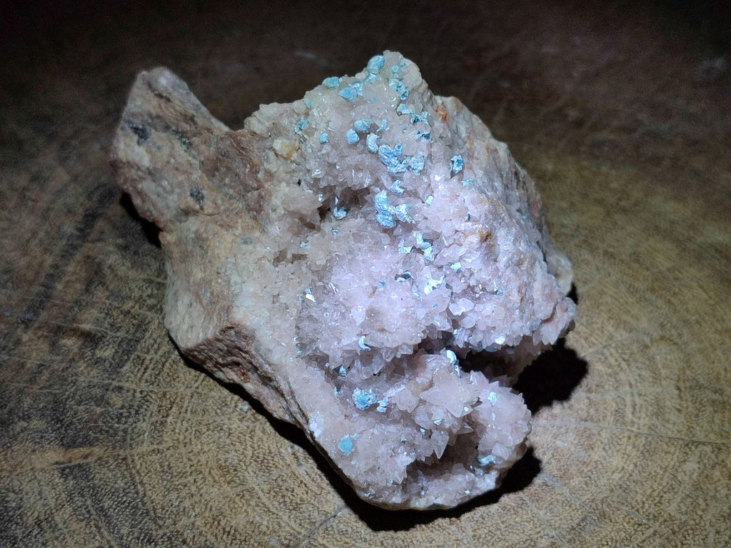 Natural Super Rare Spheroid Shattuckite with Dog Tooth Calcite on a Dolomite Matrix x 1 From Mashamba West Mine, Congo