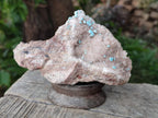 Natural Super Rare Spheroid Shattuckite with Dog Tooth Calcite on a Dolomite Matrix x 1 From Mashamba West Mine, Congo