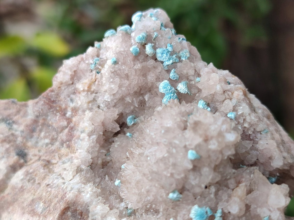 Natural Super Rare Spheroid Shattuckite with Dog Tooth Calcite on a Dolomite Matrix x 1 From Mashamba West Mine, Congo