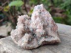Natural Super Rare Spheroid Shattuckite with Dog Tooth Calcite on a Dolomite Matrix x 1 From Mashamba West Mine, Congo