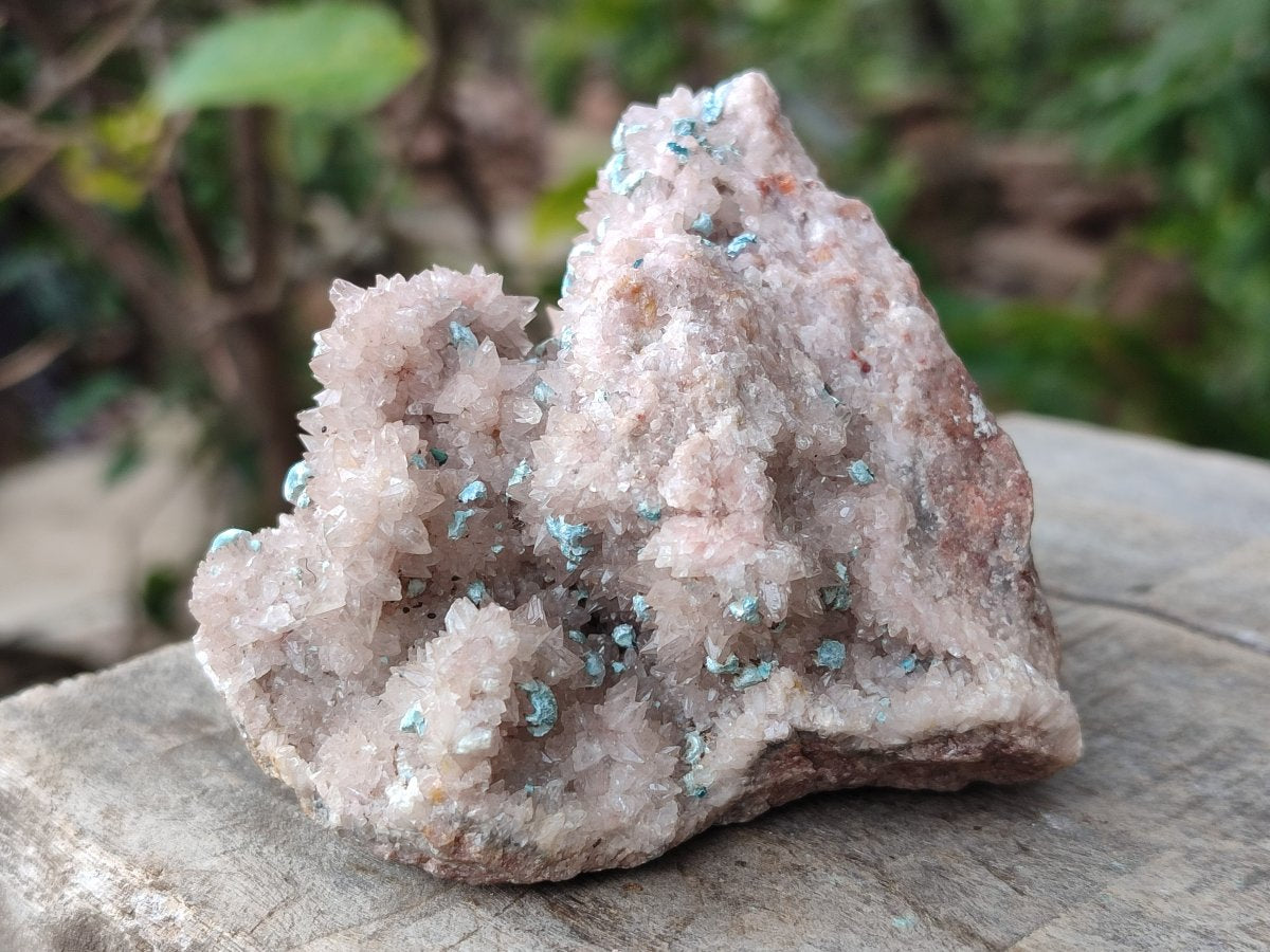 Natural Super Rare Spheroid Shattuckite with Dog Tooth Calcite on a Dolomite Matrix x 1 From Mashamba West Mine, Congo