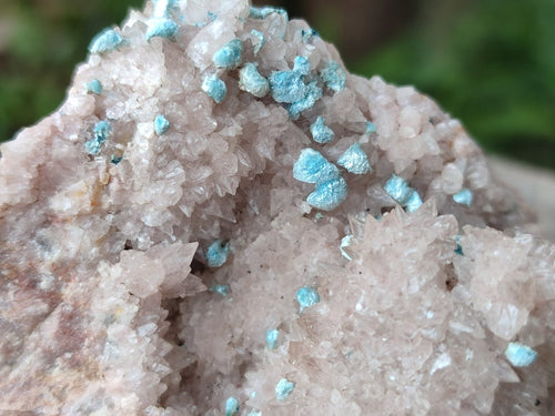 Natural Super Rare Spheroid Shattuckite with Dog Tooth Calcite on a Dolomite Matrix x 1 From Mashamba West Mine, Congo