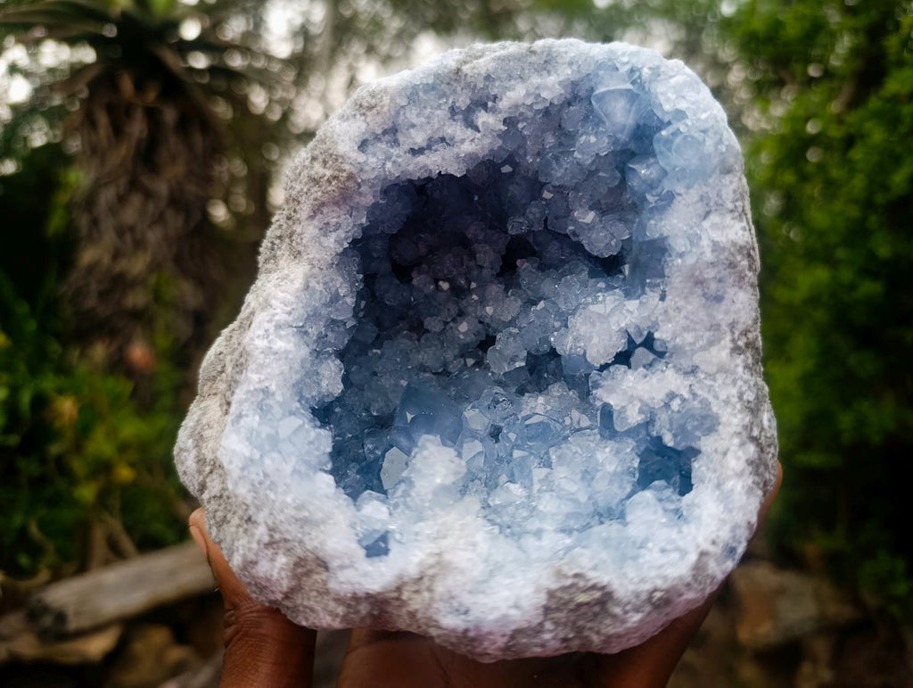 Natural Cabinet Size Blue Celestite Geode Specimen x 1 From Sakoany Madagascar