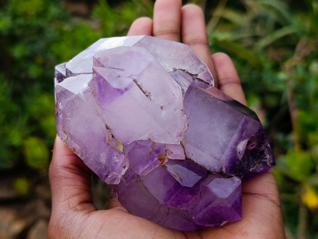 Polished Multi, Double Terminated Amethyst Window Crystal x 1 From Akansobe, Madagascar