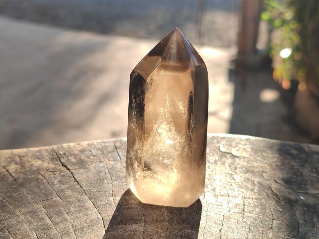 Polished Smokey Phantom Yellow Citrine Crystal x 1 From Anzojorabe, Madagascar