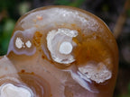 Polished Hollow Crystal Centred Carnelian Gemstone Heart x 1 From Madagascar