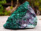 Natural Ultra Rare Cabinet Size Silver and Red Cuprite Specimen with Silky Malachite x 1 From Mashamba West, Congo