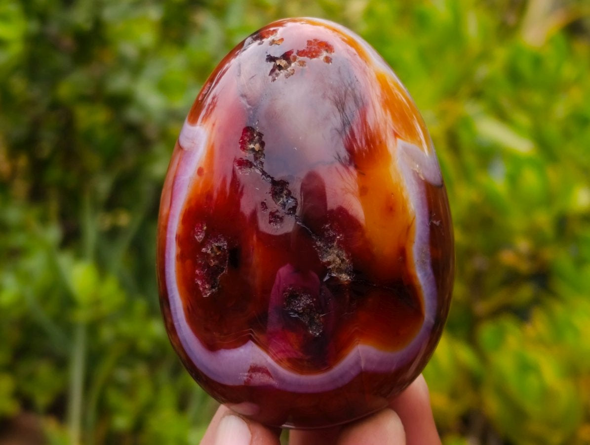 Polished Carnelian Gemstone Goose Size Egg x 1 From Madagascar