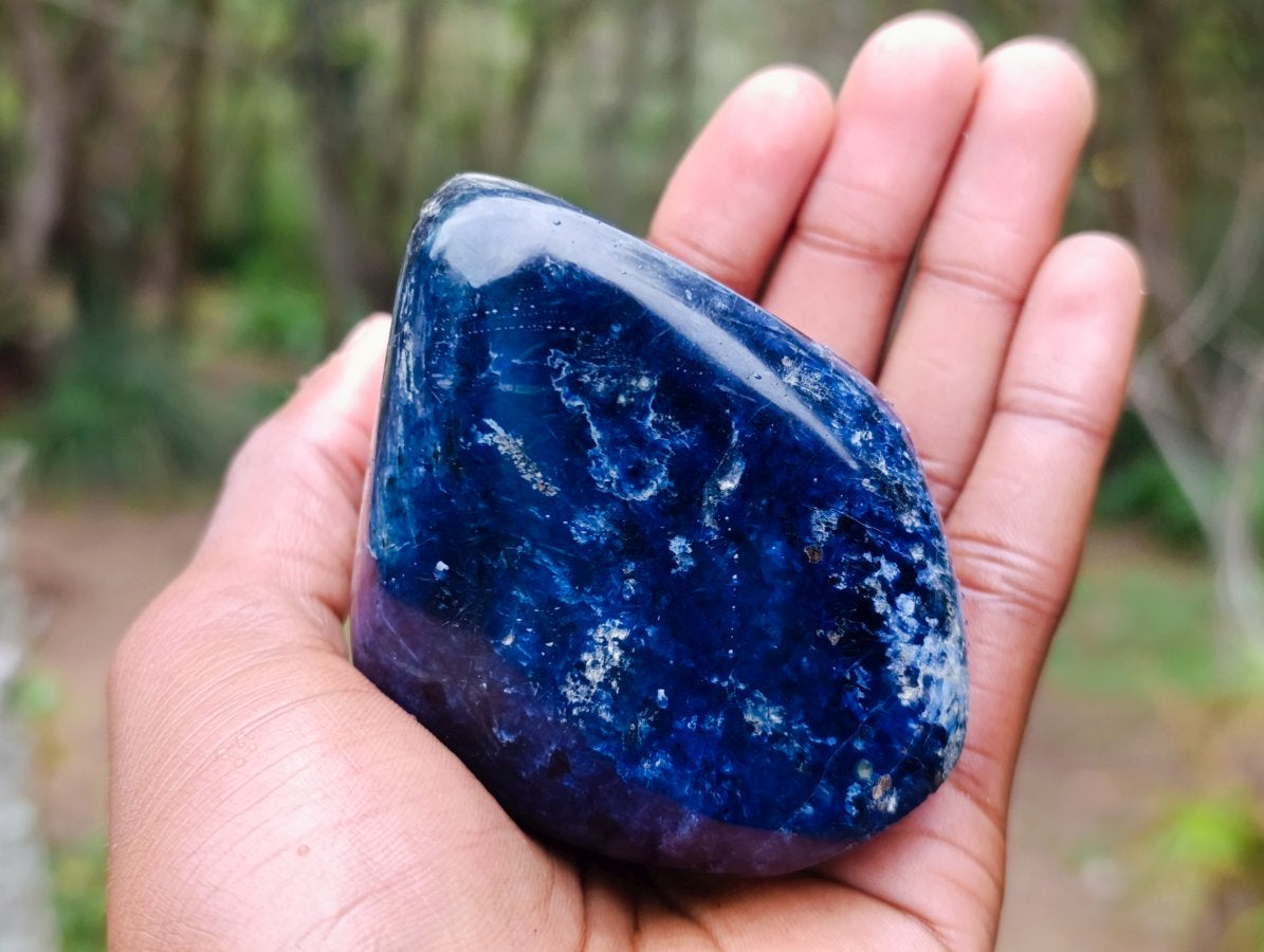 Polished Ultra Rare Deep Blue Dumortierite Standing Display Piece x 1 From Madagascar