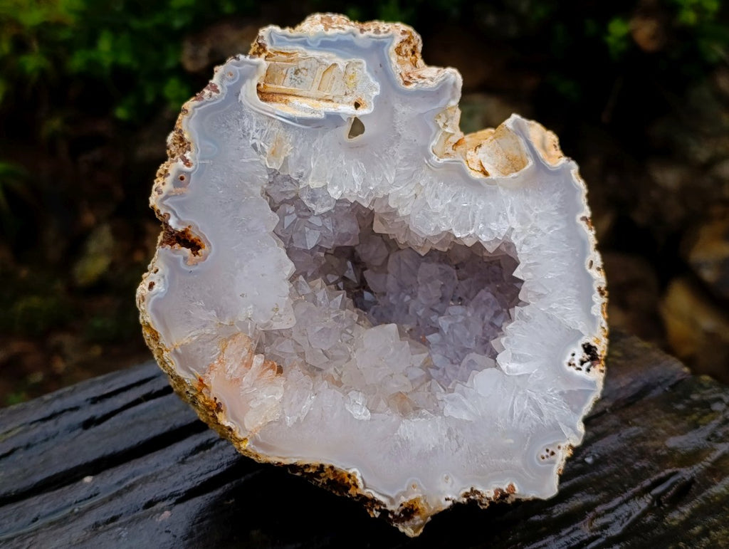 Polished Large Agate with Crystalline Centred Geode x 1 From Maintirano, Madagascar