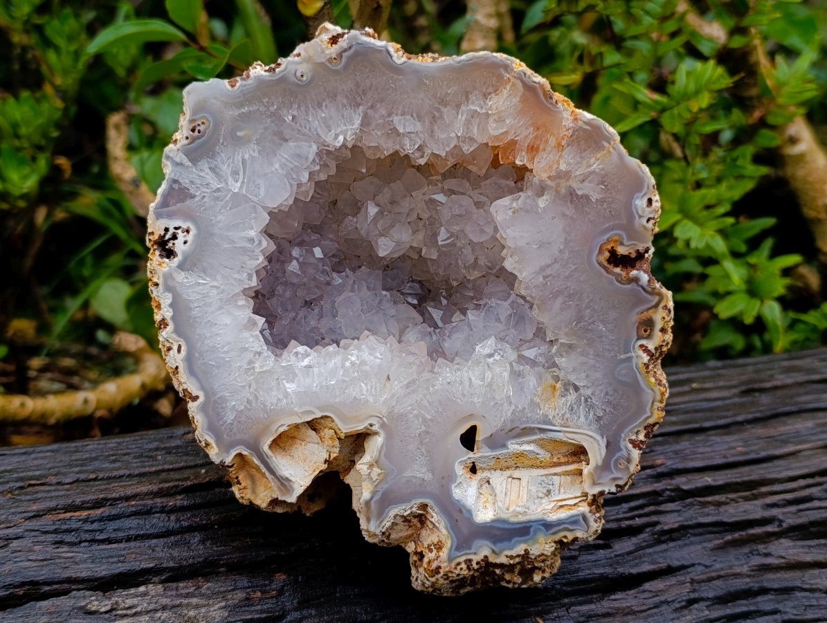 Polished Large Agate with Crystalline Centred Geode x 1 From Maintirano, Madagascar