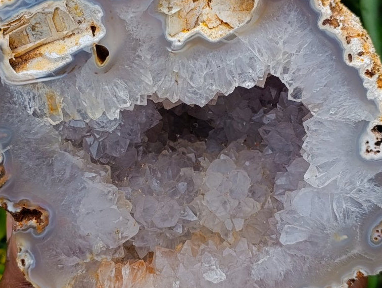 Polished Large Agate with Crystalline Centred Geode x 1 From Maintirano, Madagascar