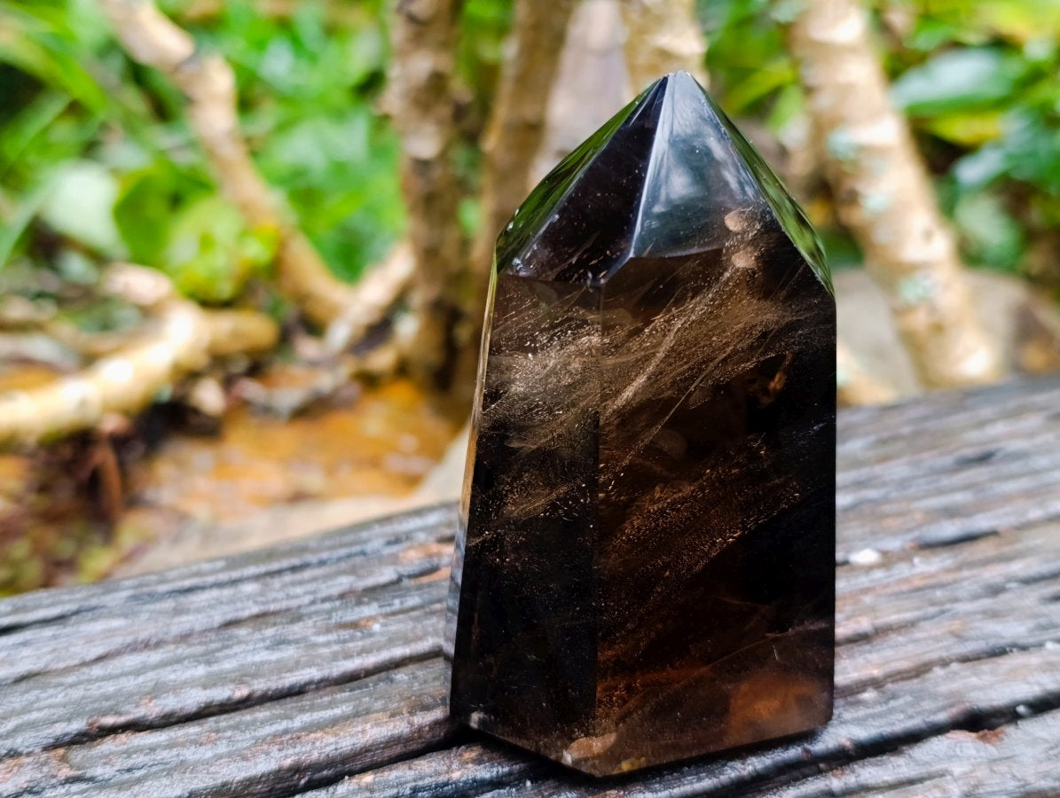 Polished Two Tone Smokey Quartz Crystal x 1 From Madagascar
