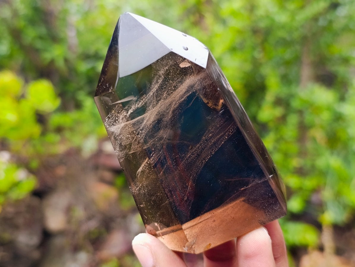 Polished Two Tone Smokey Quartz Crystal x 1 From Madagascar
