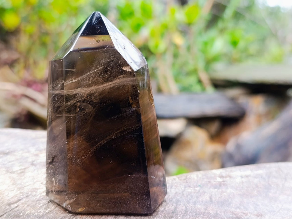 Polished Two Tone Smokey Quartz Crystal x 1 From Madagascar