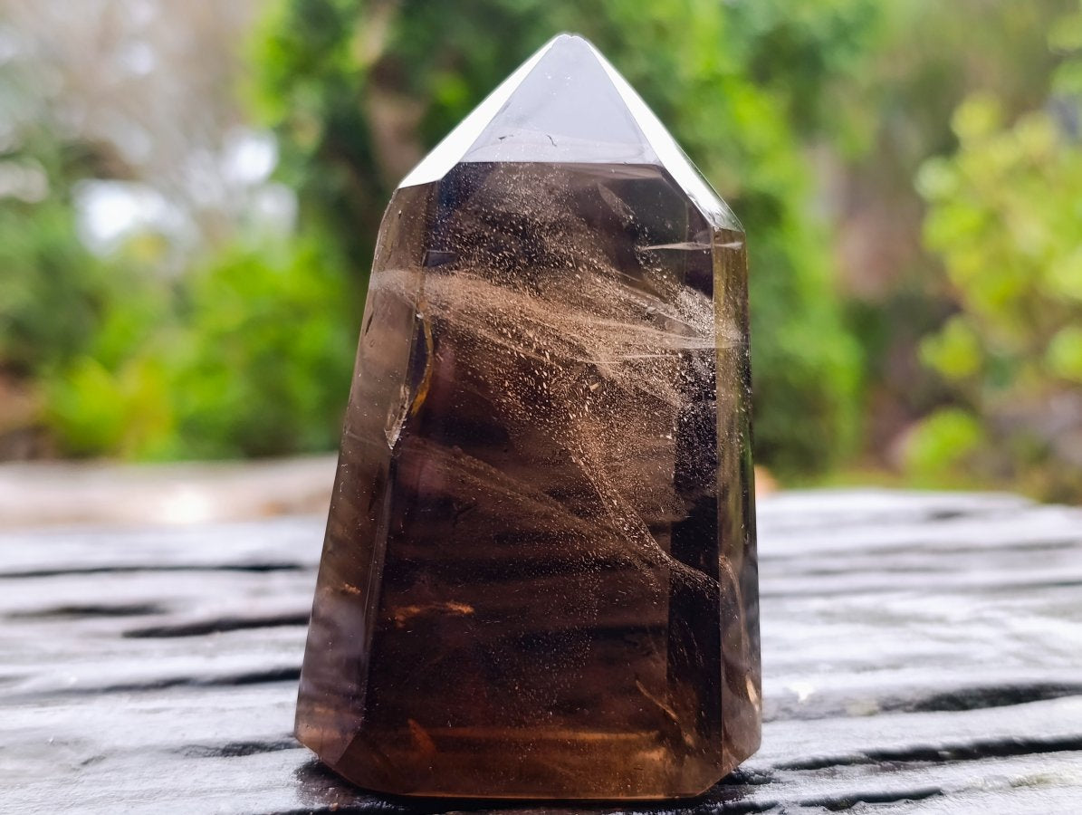 Polished Two Tone Smokey Quartz Crystal x 1 From Madagascar