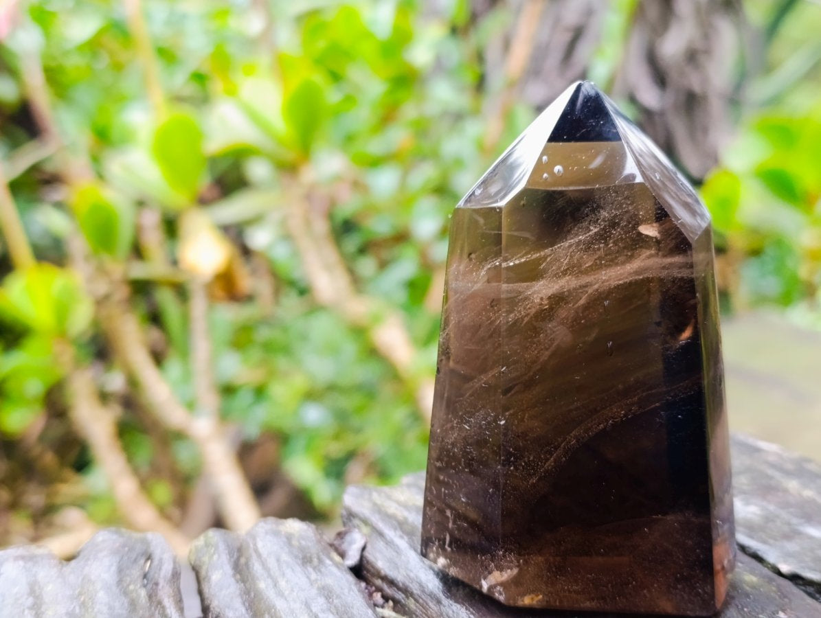 Polished Two Tone Smokey Quartz Crystal x 1 From Madagascar