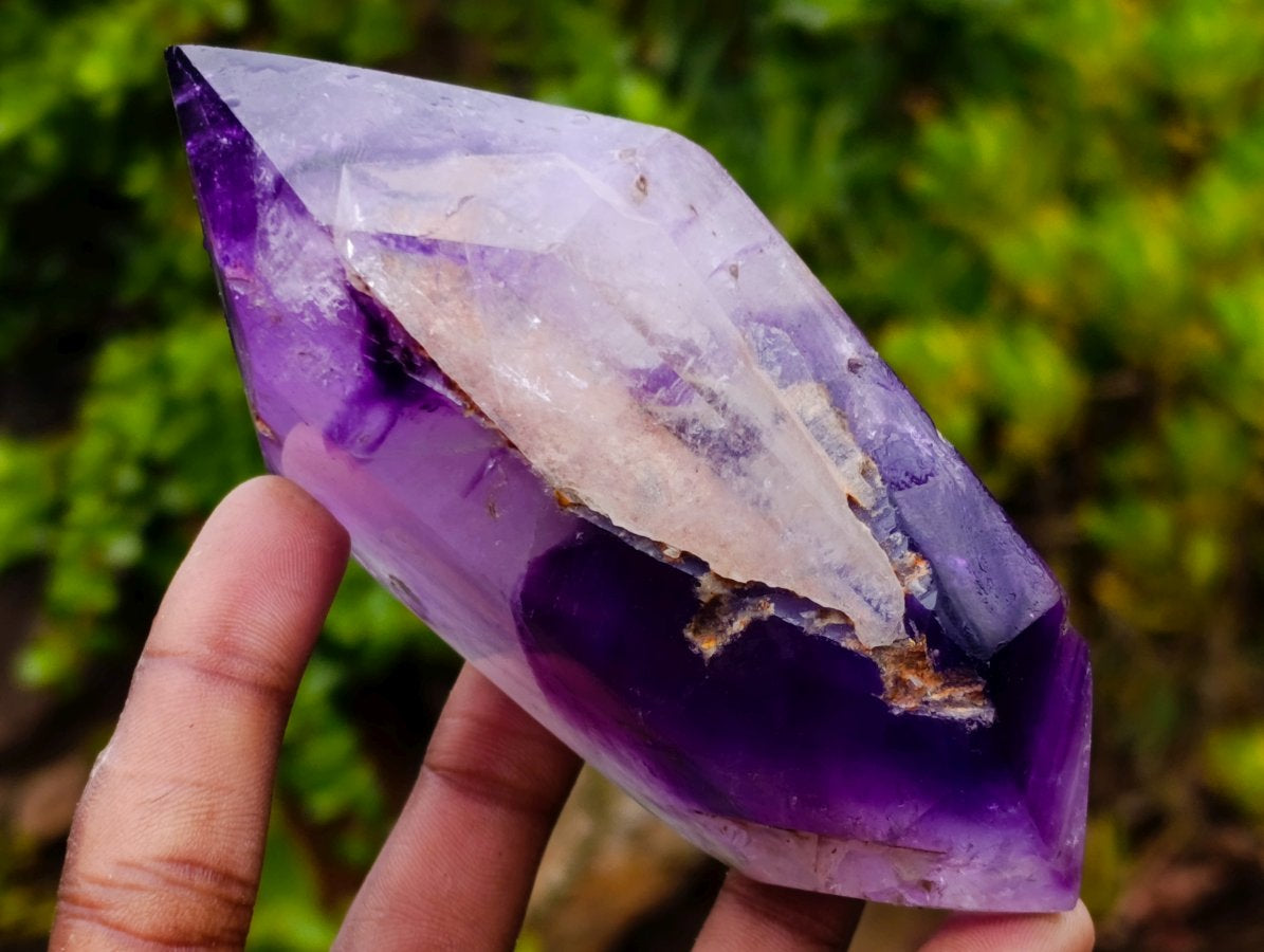 Polished Double Terminated Amethyst Window Crystal x 1 From Akansobe, Madagascar