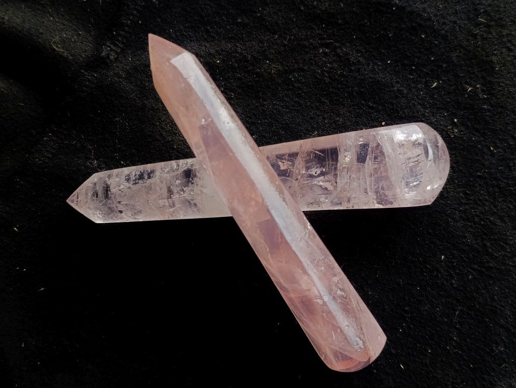 Polished Pair of Gemmy Pink Rose Quartz Crystal Massage Wands x 1 From Ambatondrazaka, Madagascar