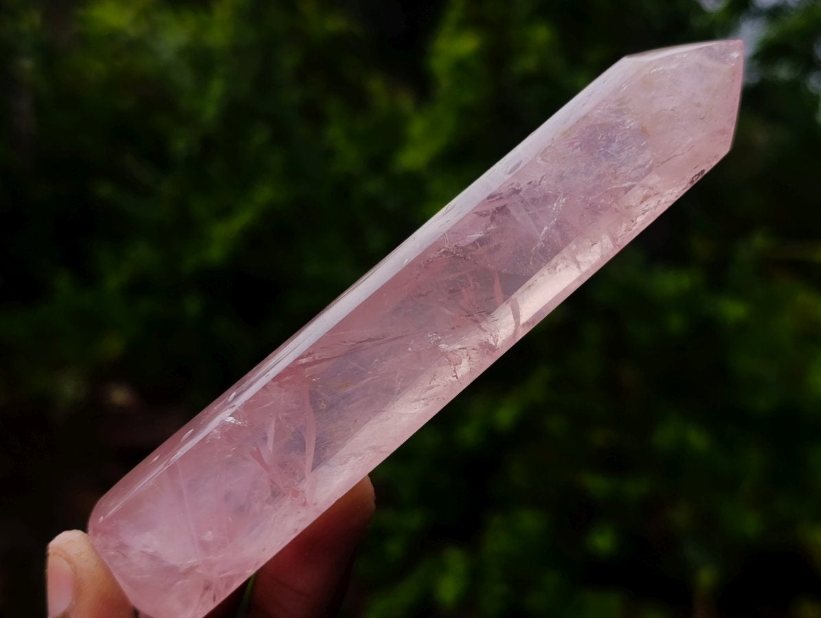 Polished Pair of Gemmy Pink Rose Quartz Crystal Massage Wands x 1 From Ambatondrazaka, Madagascar