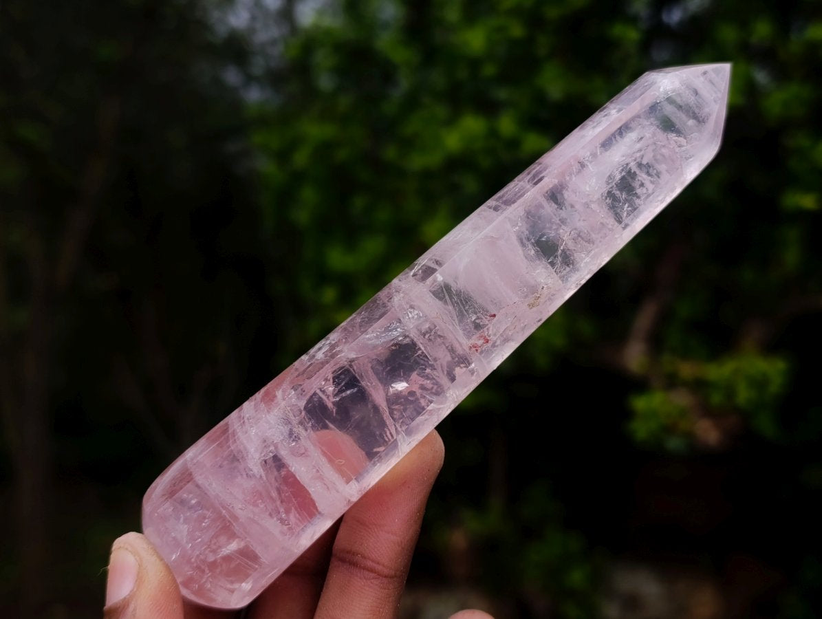 Polished Pair of Gemmy Pink Rose Quartz Crystal Massage Wands x 1 From Ambatondrazaka, Madagascar
