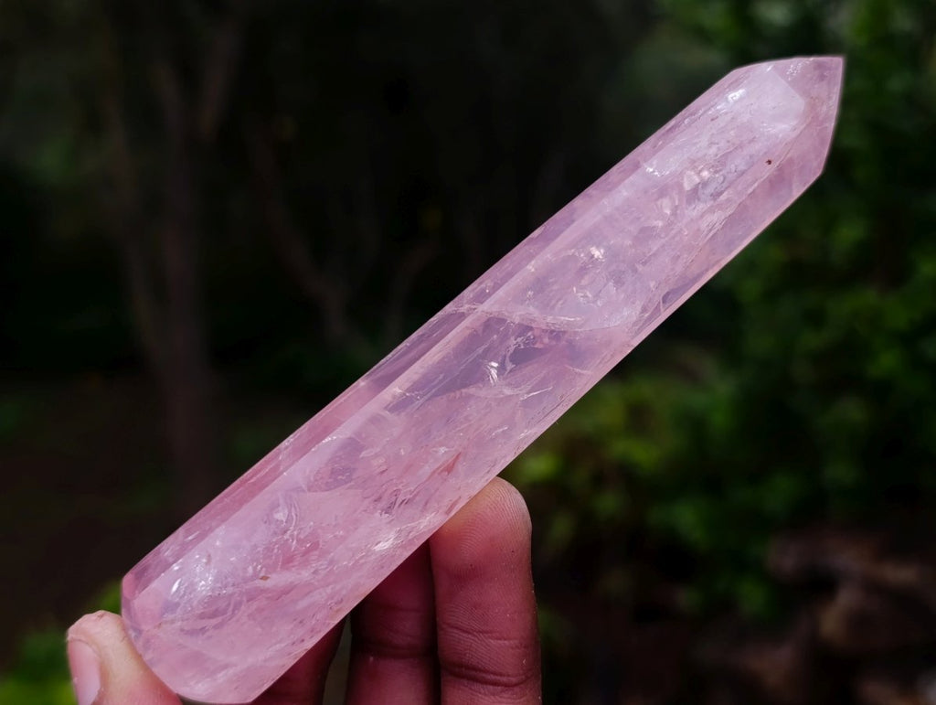 Polished Pair of Gemmy Pink Rose Quartz Crystal Massage Wands x 1 From Ambatondrazaka, Madagascar
