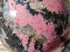 Polished Large Bright Pink and Black Rhodonite Sphere x 1 From Madagascar