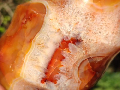 Polished Large Carnelian Gemstone Flame Sculpture x 1 From Madagascar