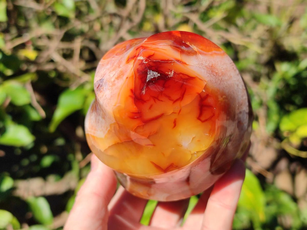 Polished Large Carnelian Gemstone Flame Sculpture x 1 From Madagascar